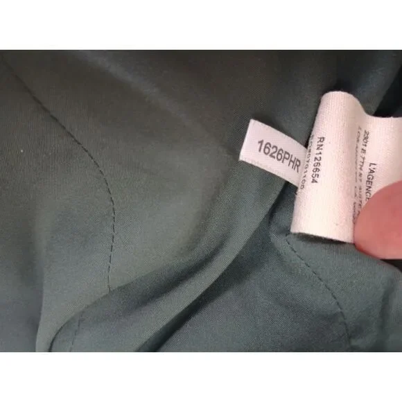L'Agence Women's Green Olive Brooke Double-breasted Crop Blazer Size 2